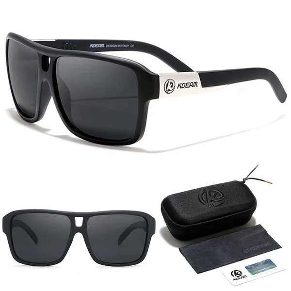 KDEAM дизайн поляризованные Квадратные Солнцезащитные очки мужские летние уличные дорожные УФ очки мужские женские модные спортивные солнцезащитные очки - Цвет линз: C2
