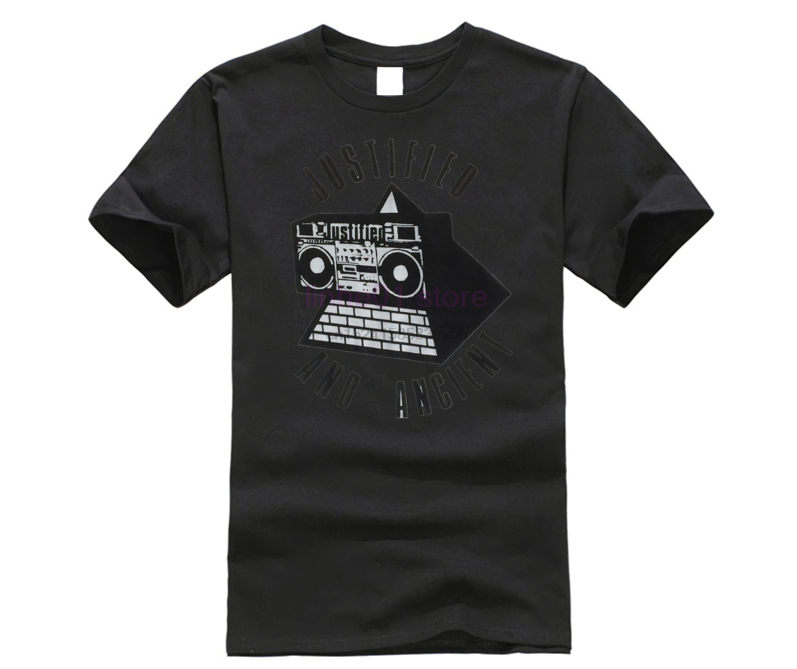 Suelta los hombres negros camisetas KLF justificada y antiguo de mu camiseta pantalla impresa hip hop punk rock |