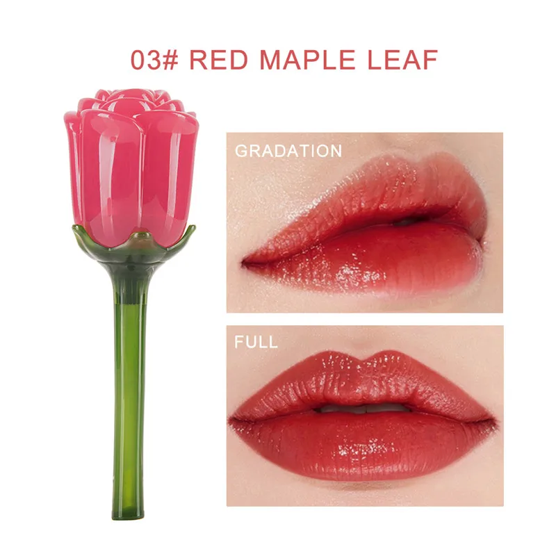 Цветочный зеркальный блеск для губ водостойкая жидкая помада 5 цветов тинт
