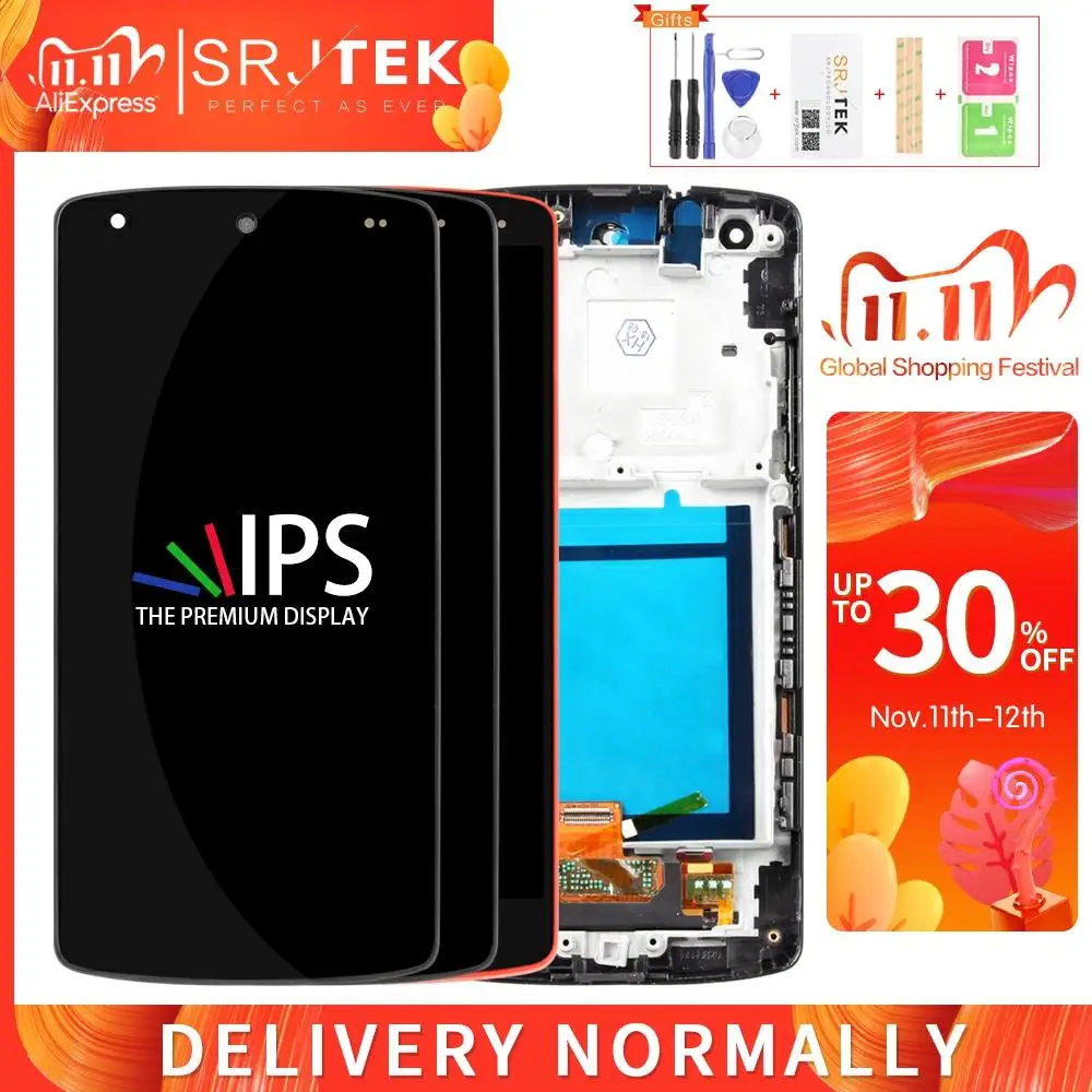 Srjtek экран 4 95 для LG Google Nexus 5 D820 ЖК панель с сенсорным экраном дигитайзер Рамка в