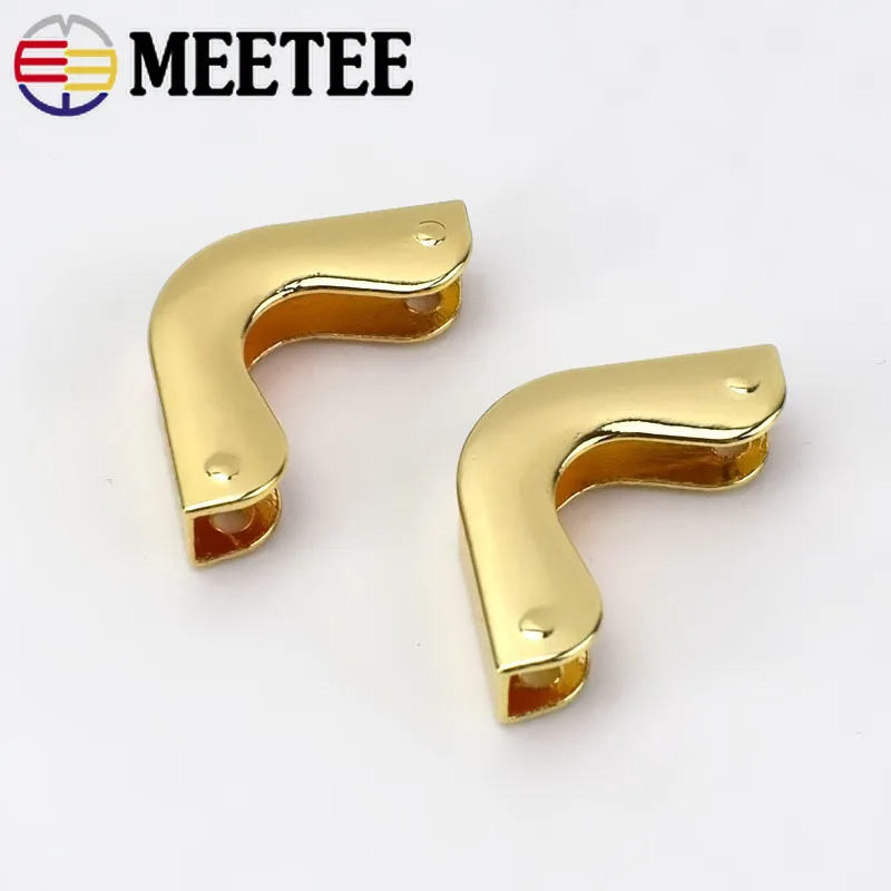 Meetee 5 шт. 25*37 мм Сумка Угловое металлическое украшение для багажа Пряжка DIY Ручная грань бандинг сумка Сумка аксессуаров оборудования BD455
