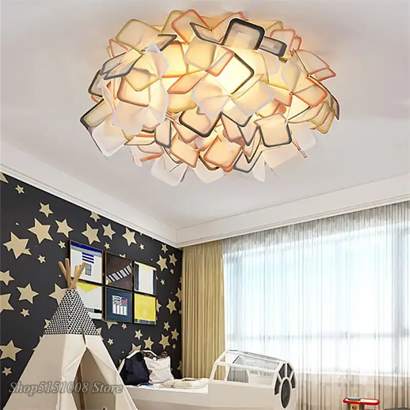 luces de techo de estilo nordico para sala de estar lamparas de techo con personalidad decoracion romantica moderna luminaria