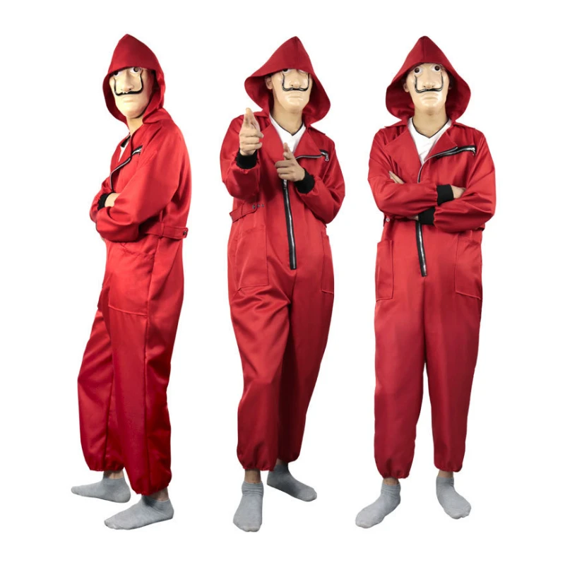 

Movie TV The House Of Paper La Casa De Papel Cosplay Costume Mask Money Heist Third Season Party Adult Halloween Jumpsuits CS006