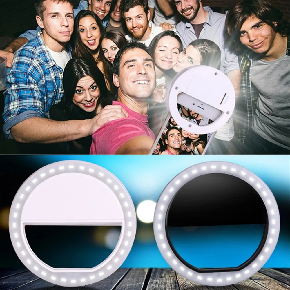 Универсальный Selfie светодиодный кольцевой фонарик портативный мобильный телефон 36 светодиодный S лампа для селфи светящееся кольцо зажим