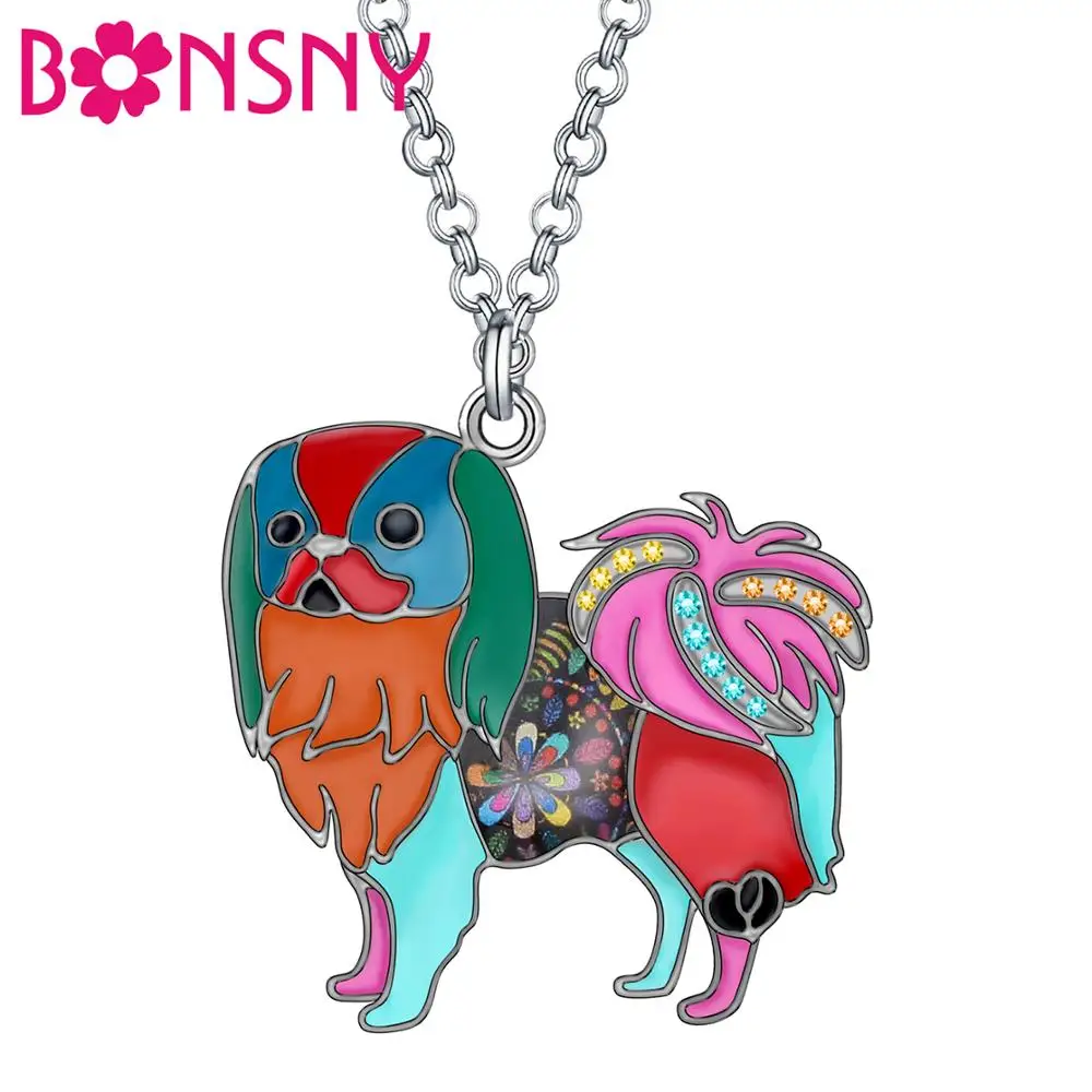 Bonsny, эмаль, сплав, аниме, японский подбородок, подвеска для ожерелья для собак, цепочка, чокер, животное, ювелирное изделие для женщин, девушек, подарок для детской вечеринки, аксессуар