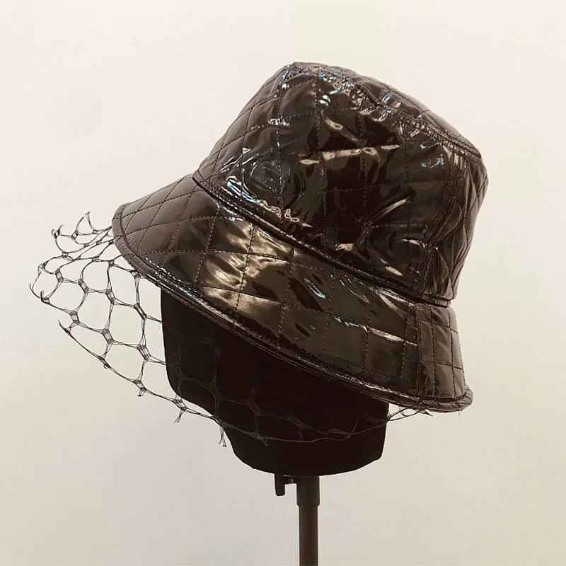 Новая модная красивая шляпа с вуалью для женщин очень теплая классическая черная