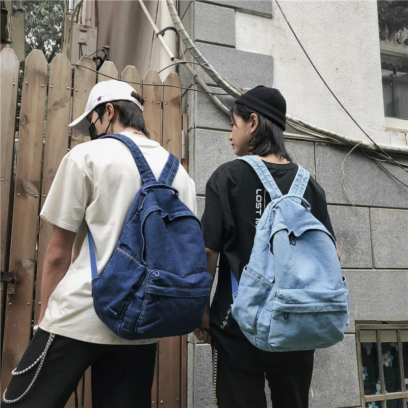 Women's Backpack Cowboy Children's Bag Denim Korean Version Shoulder Bags Teenager Girl College Student School For Men Rucksack