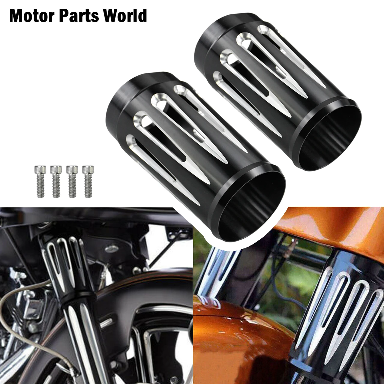 Motorfiets Voorvork Boot Slider Covers Black Voor Harley Touring Road