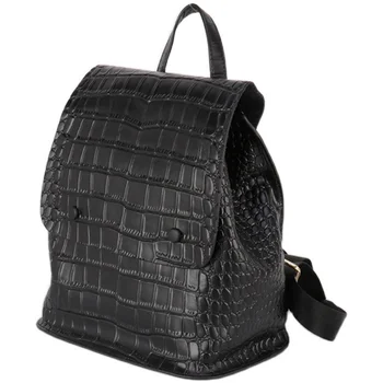 

Men Alligator Pattern Cow Leather Bag Fashion Backpacks Bag Women Crocodile Pattern Backpack Genuine Leather Satchels Mochila