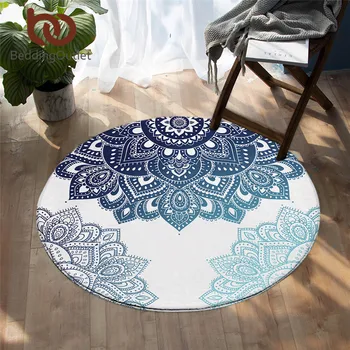 

BeddingOutlet Mandala Living Room Carpet Floral Round Rugs for Bedroom Boho Play Floor Mat Bohemian Decorative Non-slip Area Rug