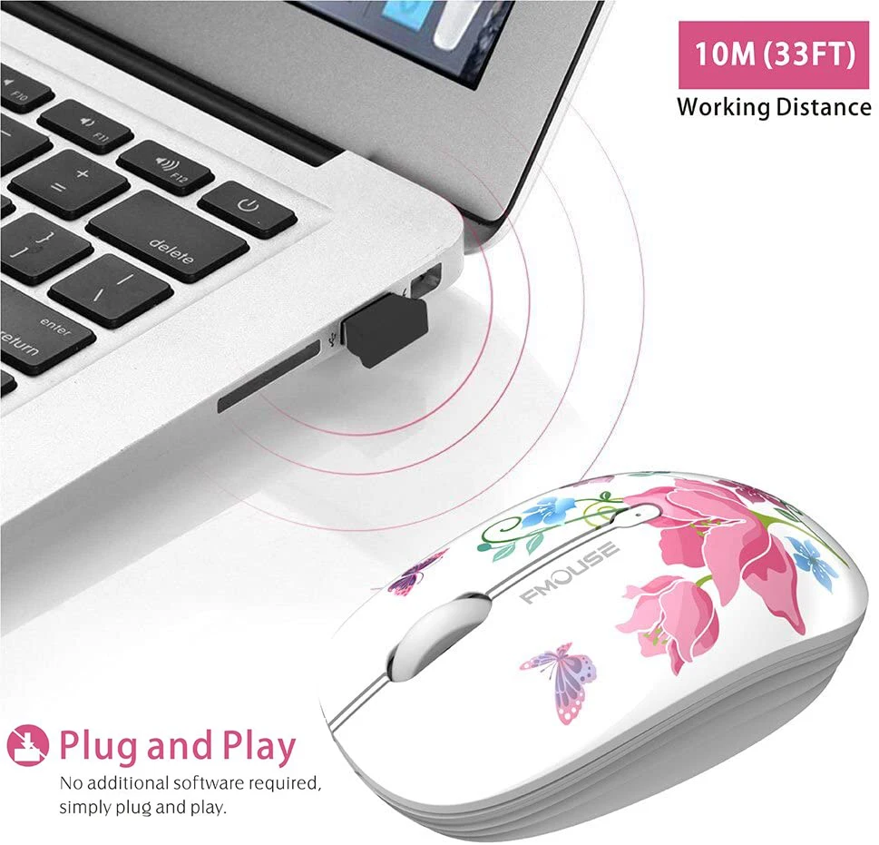 Мышь M101 Беспроводная Бесшумная 2 4 ГГц 1600DPI 3 кнопки|wireless mouse|mouse mousemouse wireless |