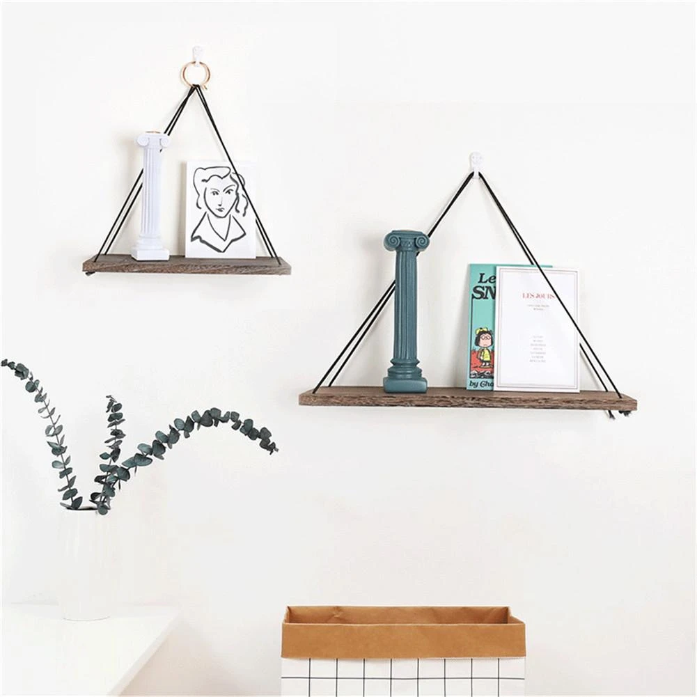 Floating Wall Shelf Rustic Wooden Wall Hanging Shelf Flowerpot Storage Bedroom Living Room Bathroom Decor Wall Shelf Storage Storage Holders Racks Aliexpress