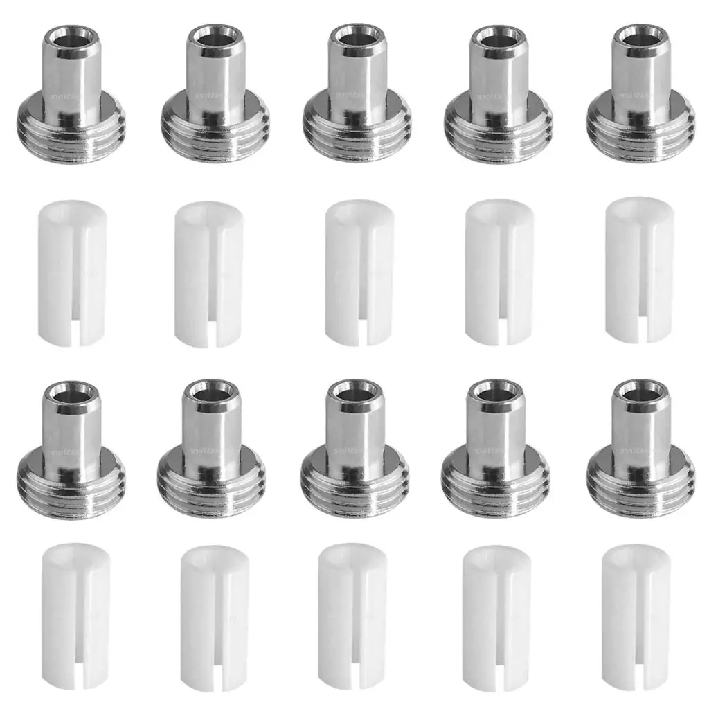 LeeBeTo 10PCS Ceramic Tube Sleeves and 10PCS Metal Head Connector Adapters for Fiber Optic Visual Fault Locator