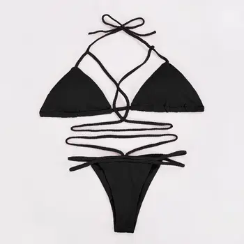 

2020 Sexy Bandage Bikini Swimsuit Sexy Breathable Ladies Summer Beach Bathing Suit Swimwear High Elasticity Backless Set