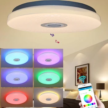 

Music Led Ceiling Light Lamp Round Music With Bluetooth Dimmable Color Changing Light Smart 36W/60W APP