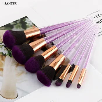 

Top Selling Makeup Brush Set 7pcs Purple Crystal Cosmetic Blending Blush for Foundation Powder Eyeshadow Beauty Tools