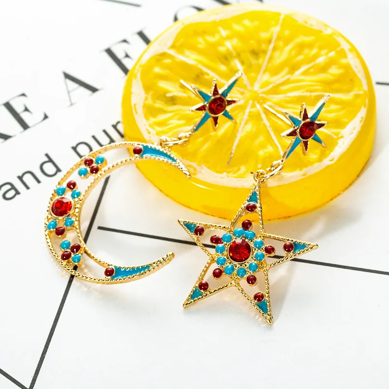 Bohemian Star Drop Earrings For Women irregular Moon Long Dangle 2020 Brincos Female Fashion Jewelry | Украшения и аксессуары