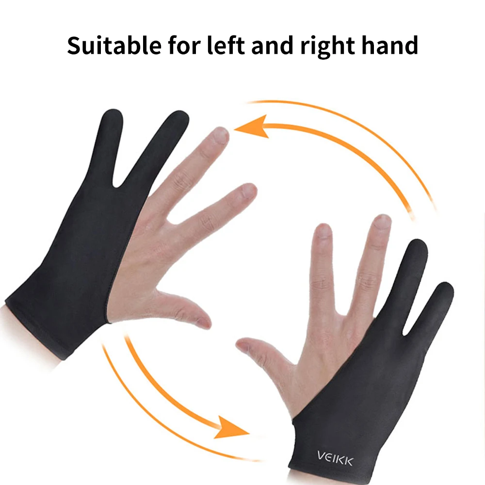 VEIKK Drawing Glove Two-finger Drawing Glove Lightweight Sweatproof Soft For VEIKK Graphics Tablet Graphic Monitor