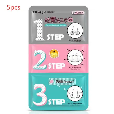 Step Blackhead Cleaning Blackhead Nose Mask Facial Mask Whitehead Pimple Acne Blemish Skin Clearing Remover Set Kit TSLM1