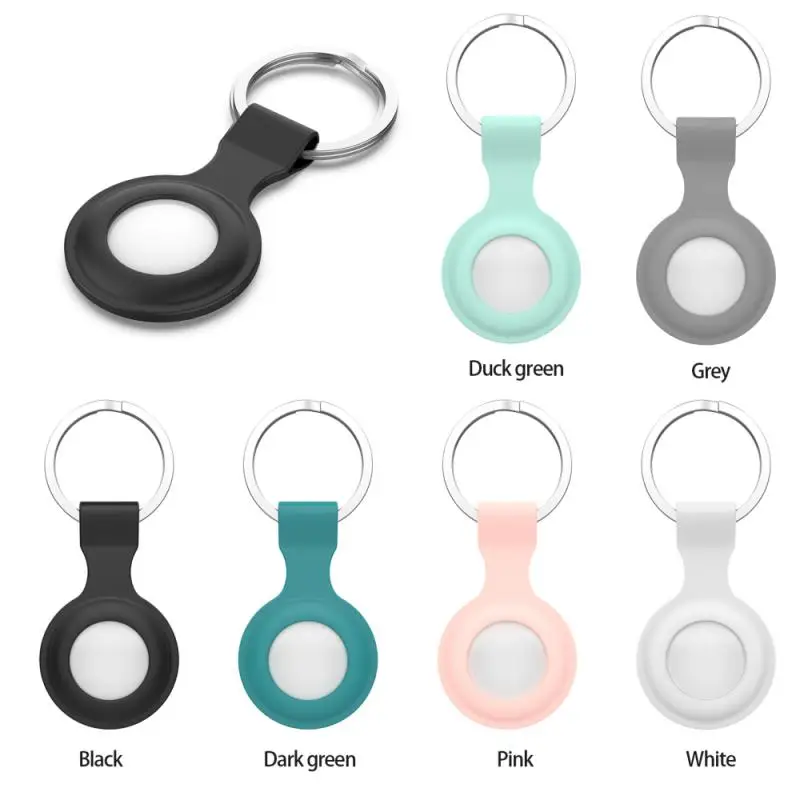 Portable Silicone Case For Apple Airtags Locator Tracker Anti-Lost Device Keychain Protective Sleeve Soft Protection Cover