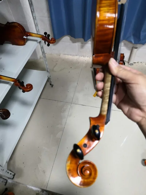 Best performance! Handmade Oil Varnish Violin 4/4 3/4 solid wood Retro violin Canvas Case Brazil Bow Rosin Free Shipping