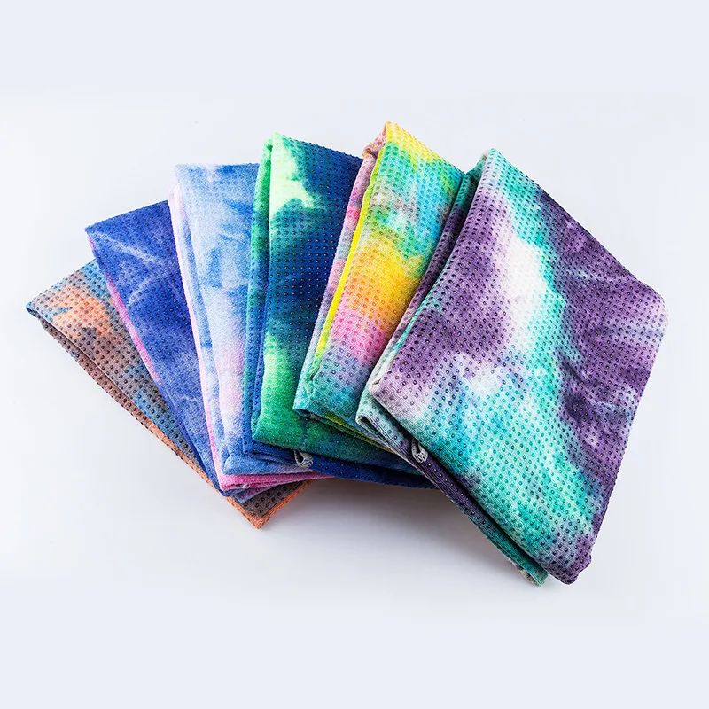 Oyoo одеяло для йоги с принтом Tie-dye, впитывающее пот, профессиональное одеяло для занятий йогой, закрывающее кожу, не откидывающееся, красочный Мат для йоги, полотенце