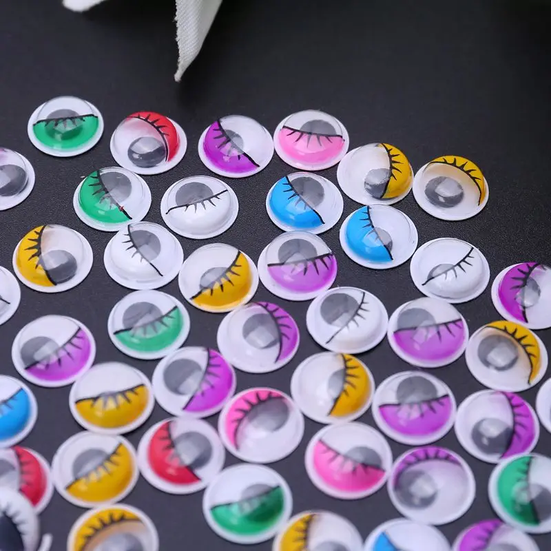 Self Adhesive Eyes with Eyelashes for Doll Bear 100pcs