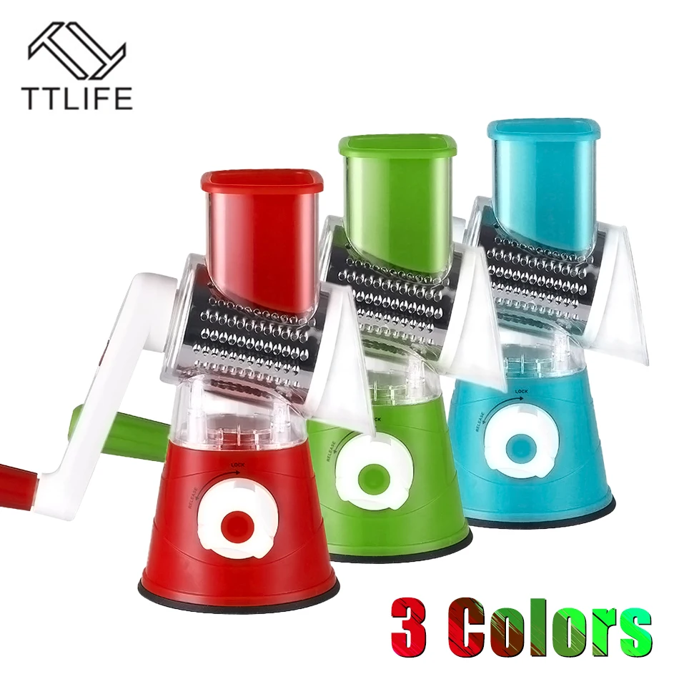 Online TTLIFE Della Patata Carota Grattugia Affettatrice di Verdure Cutter Rotonda Taglierina di Mandoline SlicerStainless Acciaio Inox Multifunzione Chopper Lame Cucina T