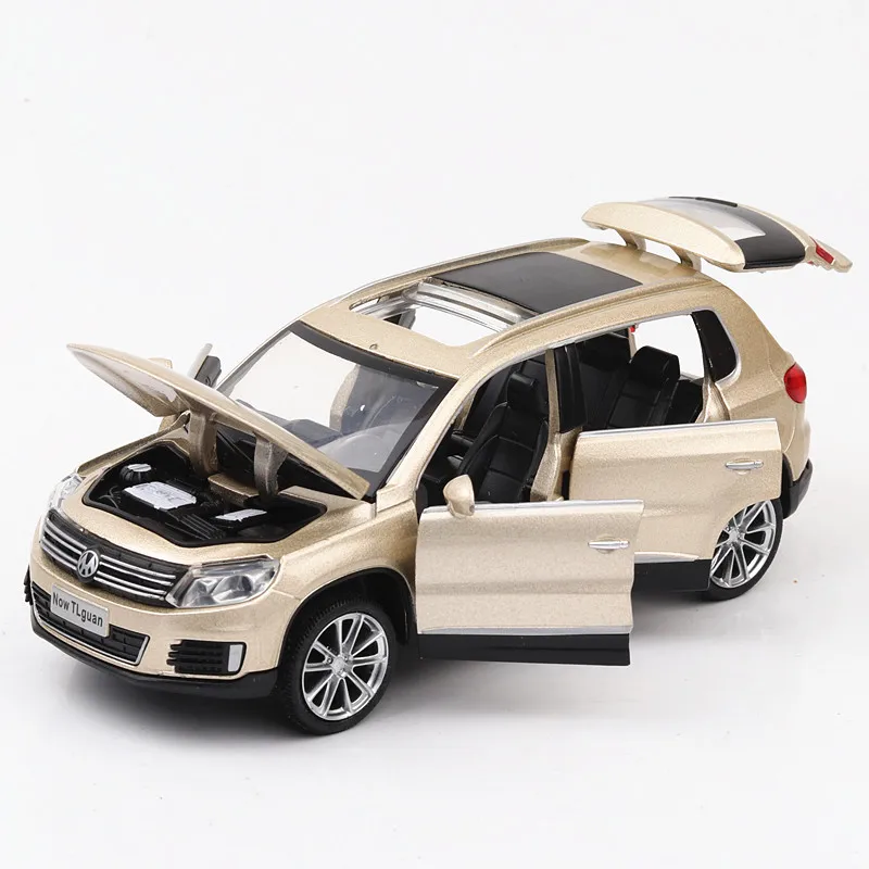 Для Volkswagen Tiguane модель 1:32 Масштаб автомобиль из литого металла SUV сплав Авто тянет назад мощность электронный автомобиль игрушки
