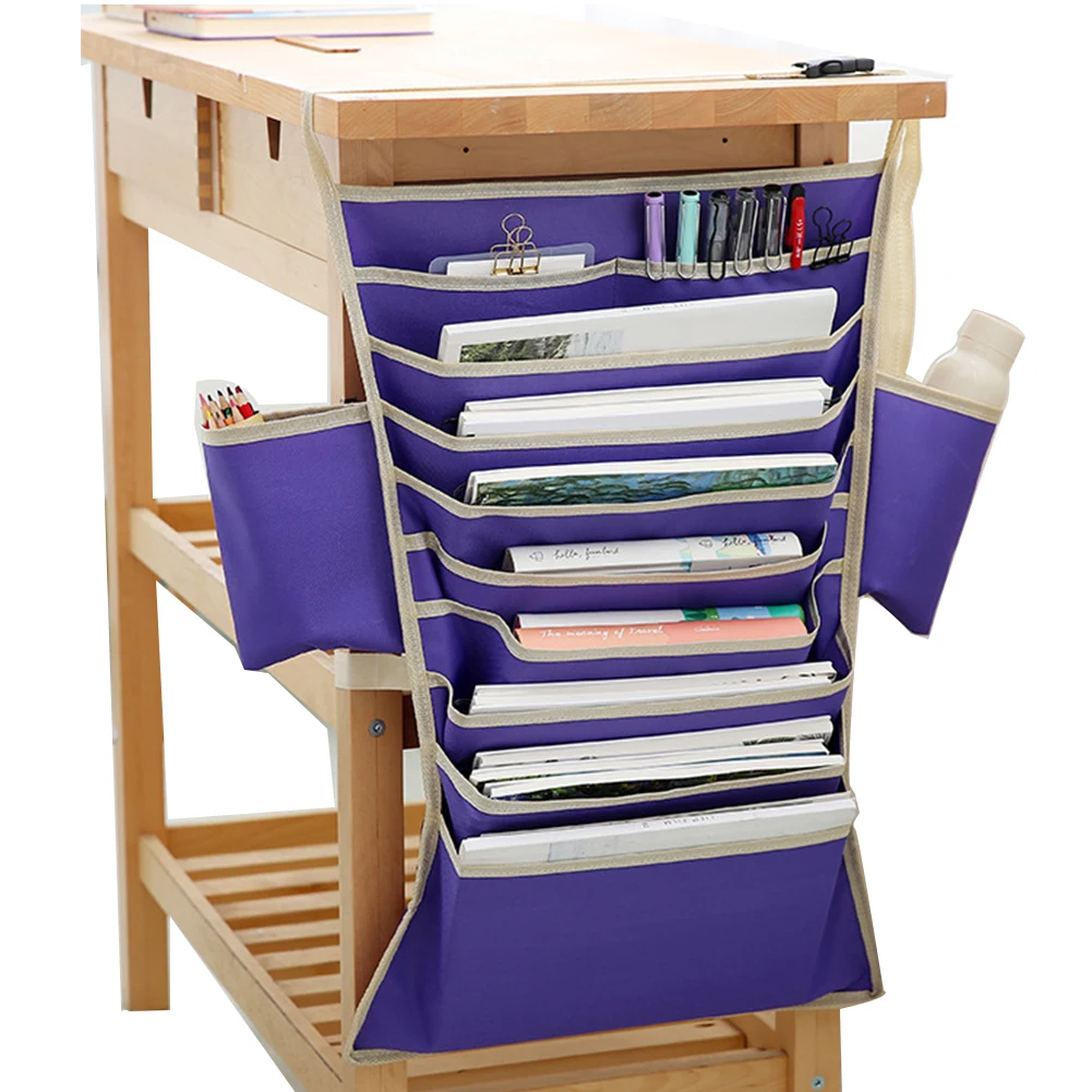 

Oxford Cloth Organizer Student Book Multifunctional Fashion Desk Hanging Type Container Classroom Storage Bag Adjustable