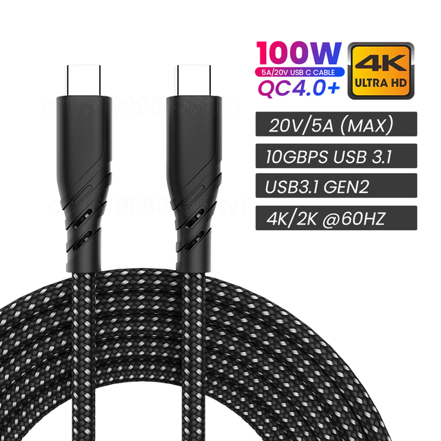 USB 3.1 To Type C Cable 100W PD USB C Cable For Macbook Pro 10Gbps Fast Data Cable Quick USB-C Type-c Cord Cable For Samsung