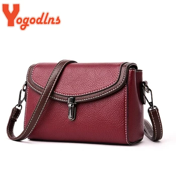 

Yogodlns Luxury Fashion Crossbody Bags for Women Square Messenger Bag PU Leather Handbags Lady Lock Shoulder Bag sac main femme