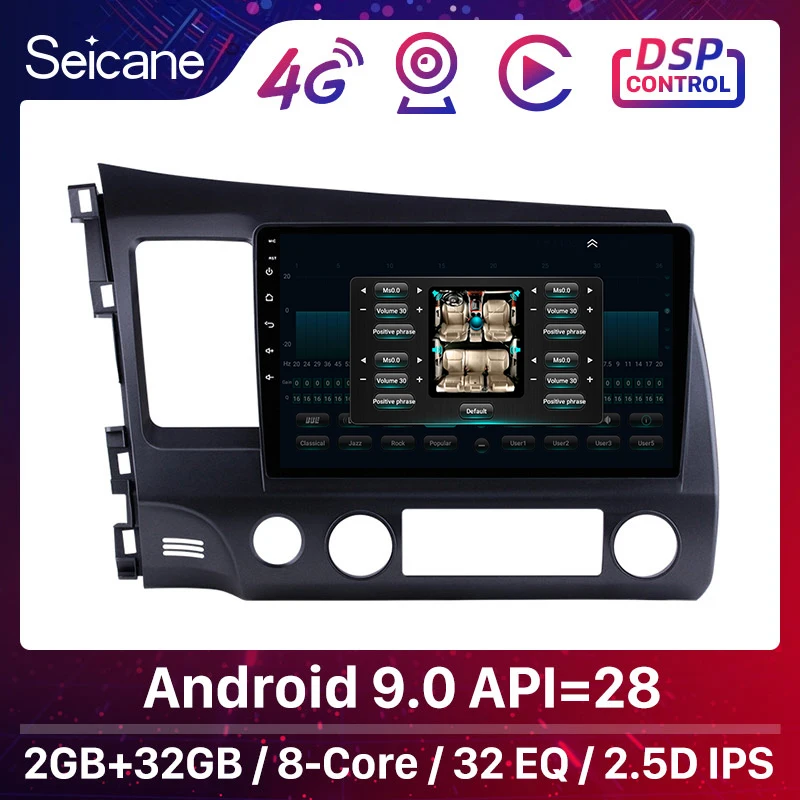 Seicane 10 1 &quotAndroid 9 0 DSP для 2006 2011 Honda Civic автомобильный радиоприемник с навигацией GPS