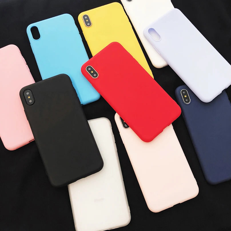

Candy Color Silicone Phone Case For Iphone X 7 8 Xs Max Xr 6s 6 Plus Ultra Thin Tpu Soft Back Cover case For Iphone 5s Se 5 6 S