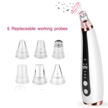 

Blackhead Remover Pore Vacuum - Facial Pore Cleanser Electric Acne Comedone Extractor Kit With 6 Replaceable Suction Heads