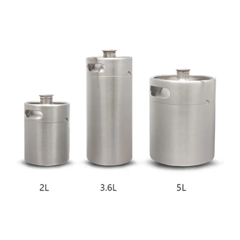 

2/3.6/5L Mini Beer Maker Keg Pressurized Growler for Craft Beer Dispenser System Home Brew Beer Brewing Stainless Steel