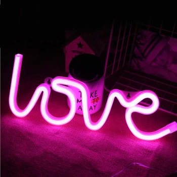 

Love Neon Signs LED Light Neon Wall Decor Light up LED Signs Lights for Room Heart Shaped Light for Birthday, Party, Wedding