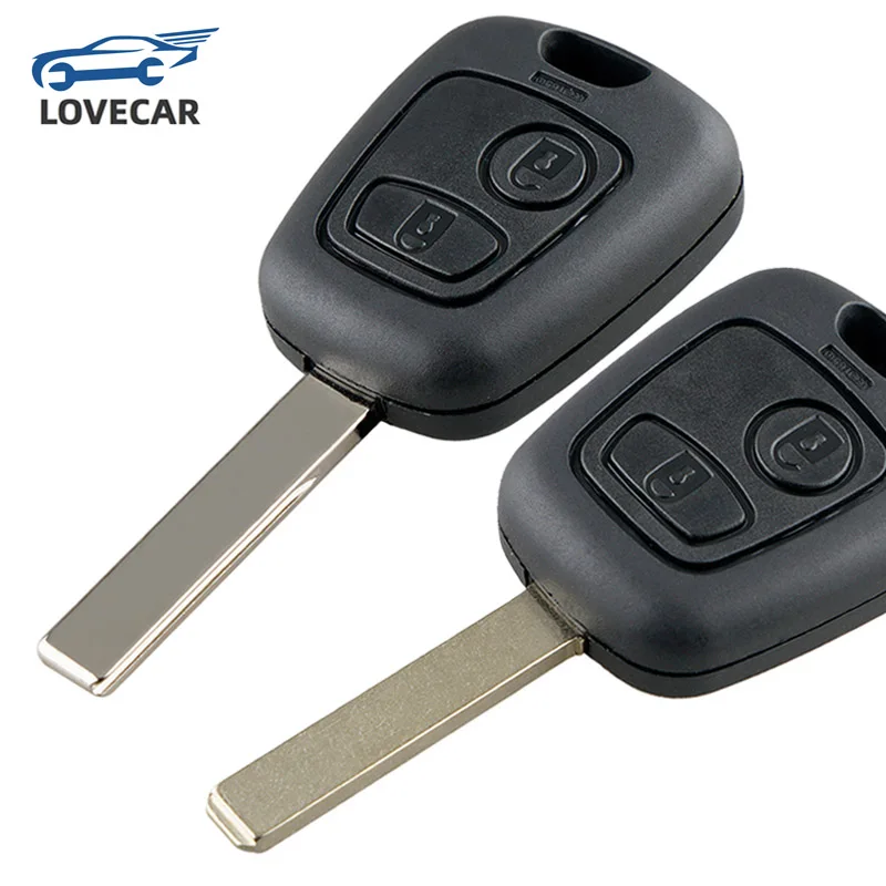 2 Buttons Remote Car Key Shell Fob Key Case Cover with 307 Blade Fit for Peugeot Partner Expert Boxer 206