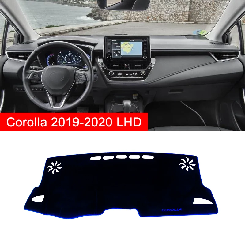 Для Toyota Corolla LHD/RHD чехол на приборную панель автомобиля коврик Избегайте подстилки под светильник солнцезащитный Ковер Анти-УФ чехол аксессуары для интерьера - Название цвета: LHD Blue Side
