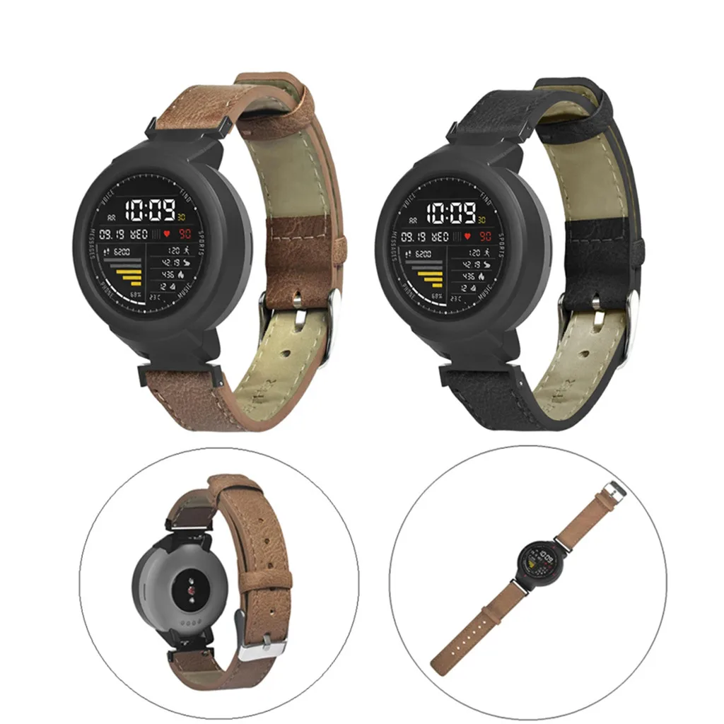 Сменный кожаный ремешок для часов Huami Amazfit Verge Youth Watch 2 цвета натуральная кожа #20