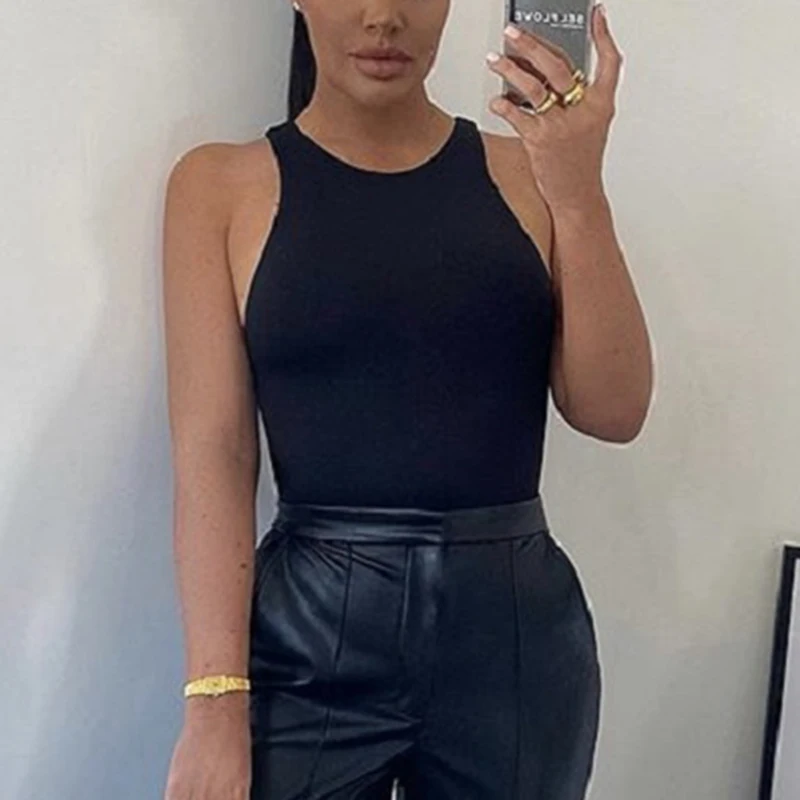 

Body Tops Streetwear Black Bodysuits Suit Clothes Top Catsuit Size O Neck Summer Sleeveless Sexy Bodysuit Women Off Shoulder Top