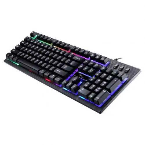 Игровая механическая клавиатура синий красный переключатель 87key RU/US Проводная клавиатура анти-ореолы RGB/микс с подсветкой светодиодный USB для геймера ПК ноутбука - Цвет: Черный