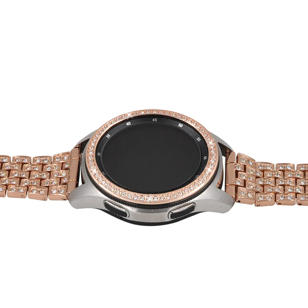 Модный металлический чехол для samsung Galaxy Watch 42 мм 46 мм Смарт-часы с бриллиантом из нержавеющей стали металлический запасной ободок кольцо