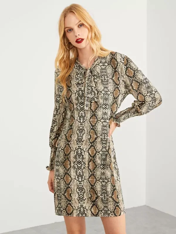 

Europe And America New Style Snake's Skin Dress