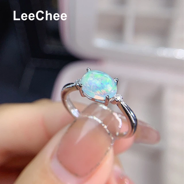 Natural Australian Opal Multi Fire Stone Ring 925 Solid Sterling Silver Ring  Handmade Opal Stone Size 10x7 Mm Gift Christmas Sale Rings - Etsy