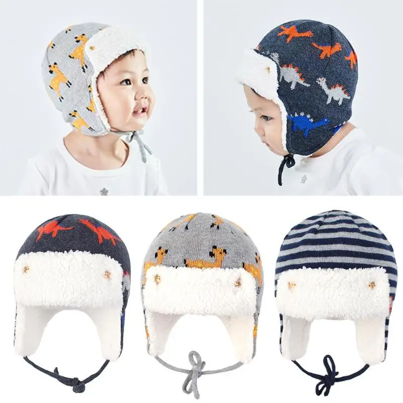 

Cute Newborn Baby Winter Warm Fleece Hat Kids Children Boy Girls Soft Cotton Knitted Printed Caps Birthday Gifts