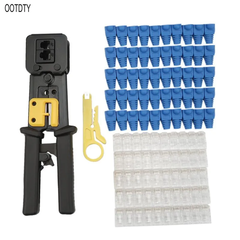 BK3764 OOTDTY обжимные плоскогубцы щипцы для зачистки проводов резак для кабеля отвертка Ethernet Разъемы Чехлы для инструментов - Цвет: BK3764