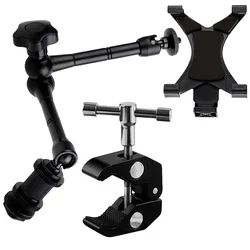Adjustable Articulating Clamp with Thread Adapter for Tablet and Phone Stands (11cun changdu)