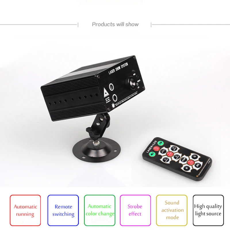 New remote control red green blue 3 color 48 picture laser light 12V strobe laser light KTV disco DJ stage light
