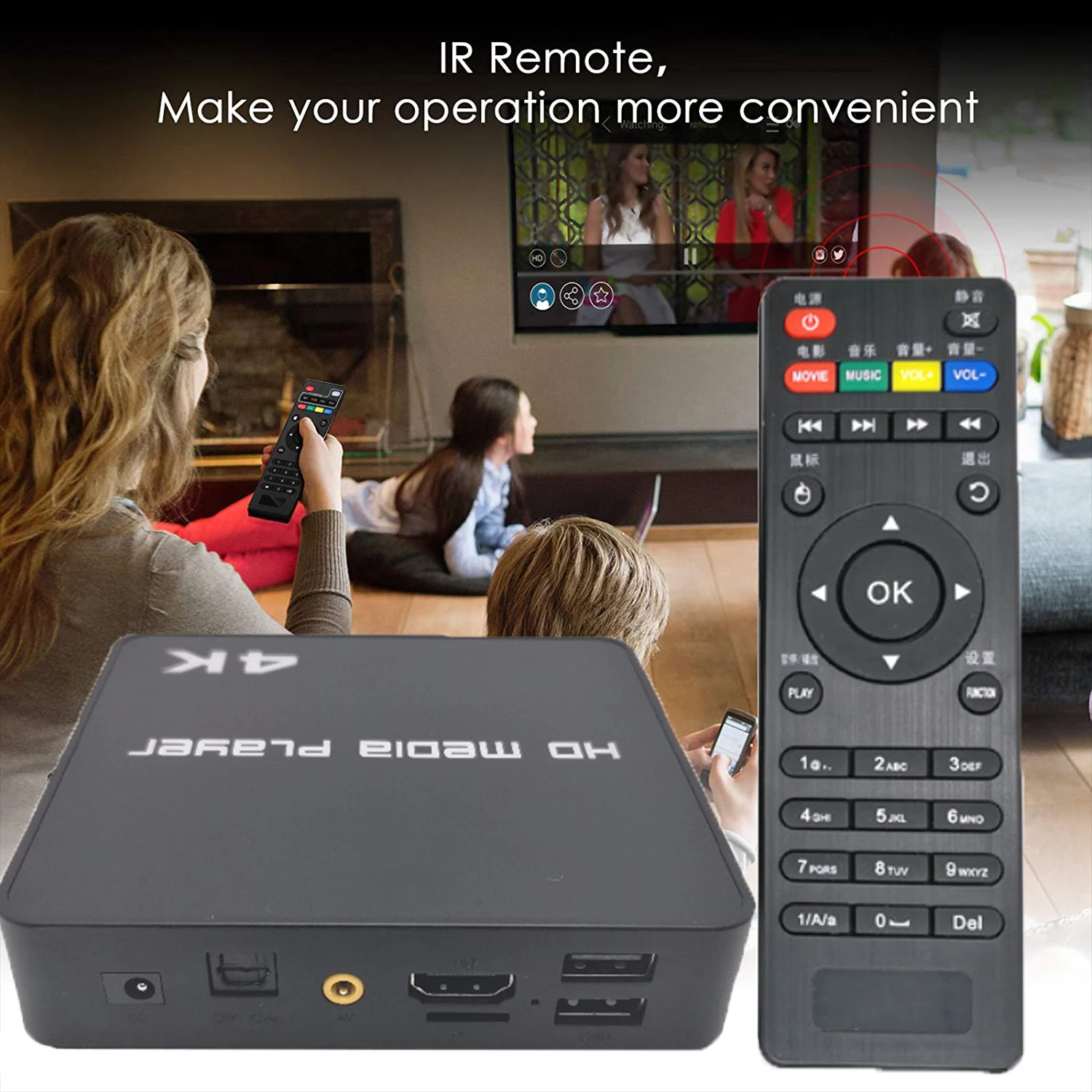 Leitor de Multimídia Cartão com Hdmi av para Fora para Hdtv Completo Hdd - Usb Drive tf Ppt Mkv Avi Mp4 H.265 4k @ 60hz hd - Image 5